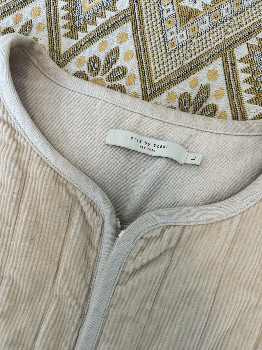 7115 by Szeki Cord Vest (in beige) - Picture 4 of 6